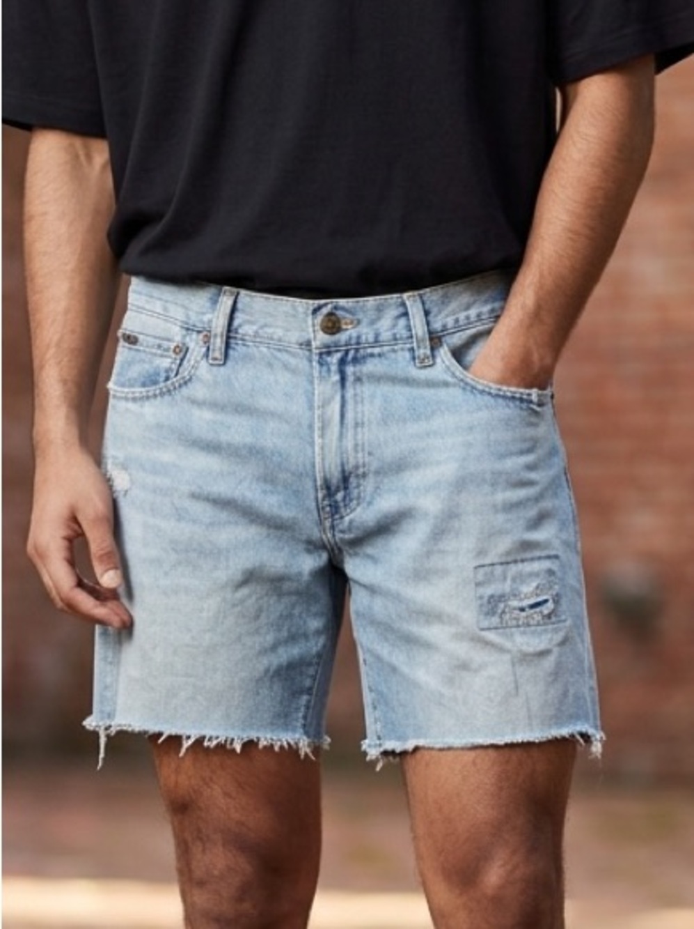 POLO (35) RALPH LAUREN 7.5-Inch Sullivan Slim Denim Short Distressed Light Wash